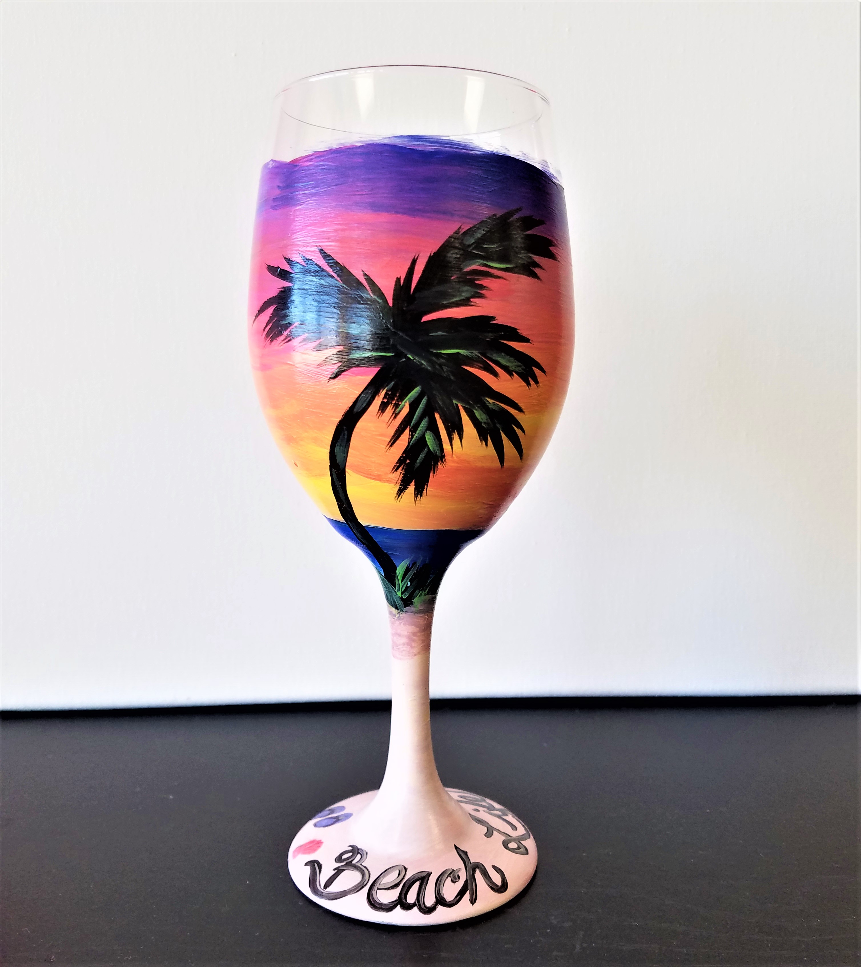 Adult Virtual Wine Glass Canvas Paint Pre-Recorded Lesson - A Sprinkle of  Fun
